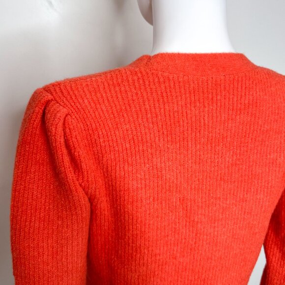 Morgan de Toi Cropped Long Sleeve Lady Jacket Cardigan in Tangerine Orange Sz M - Picture 12 of 16